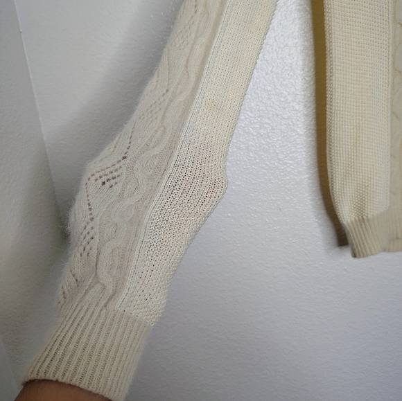 Maison Scotch Cream  Lamb wool/ Angora Blend Knit Jumper Sweater Sz 1 / Small - Picture 12 of 16